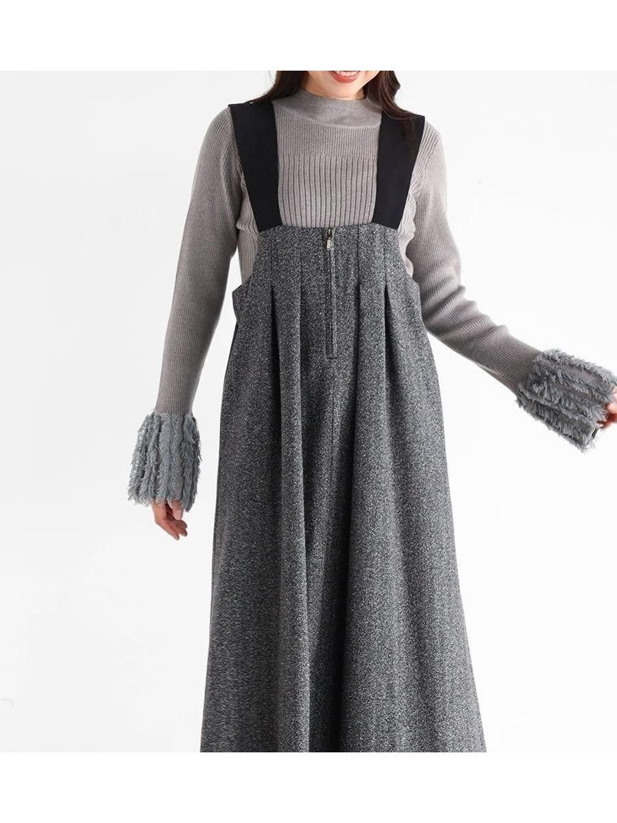【ヴァン/Vin】のヘリンボーンツイードジャンパースカート インテリア・キッズ・メンズ・レディースファッション・服の通販 founy(ファウニー) 　ファッション　Fashion　レディースファッション　Fashion for Women　スカート　Skirts　おすすめ　Recommended / Our Picks　クラシカル　Classical, Vintage-Inspired　サスペンダー　Suspenders, Braces　シンプル　Simple, Minimal　エレガント 上品　Elegant　ブラック|ID: prp329100004977268 ipo3291000000037304659