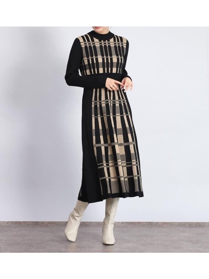 【ヴァン/Vin】のアートチェックバックリボンニットワンピ インテリア・キッズ・メンズ・レディースファッション・服の通販 founy(ファウニー) https://founy.com/ ファッション Fashion レディースファッション Fashion for Women ワンピース Dresses ニットワンピース Knit Dresses クラシカル Classical, Vintage-Inspired コンパクト Compact, Small Size ショート Short, Short Length チェック Check, Plaid, Tartan バランス Balance, Style Balance フレア Flare, Flared ブルゾン Blouson, Bomber Jacket リボン Ribbon, Bow ロング Long, Long-Length |ID: prp329100004977269 ipo3291000000037304660