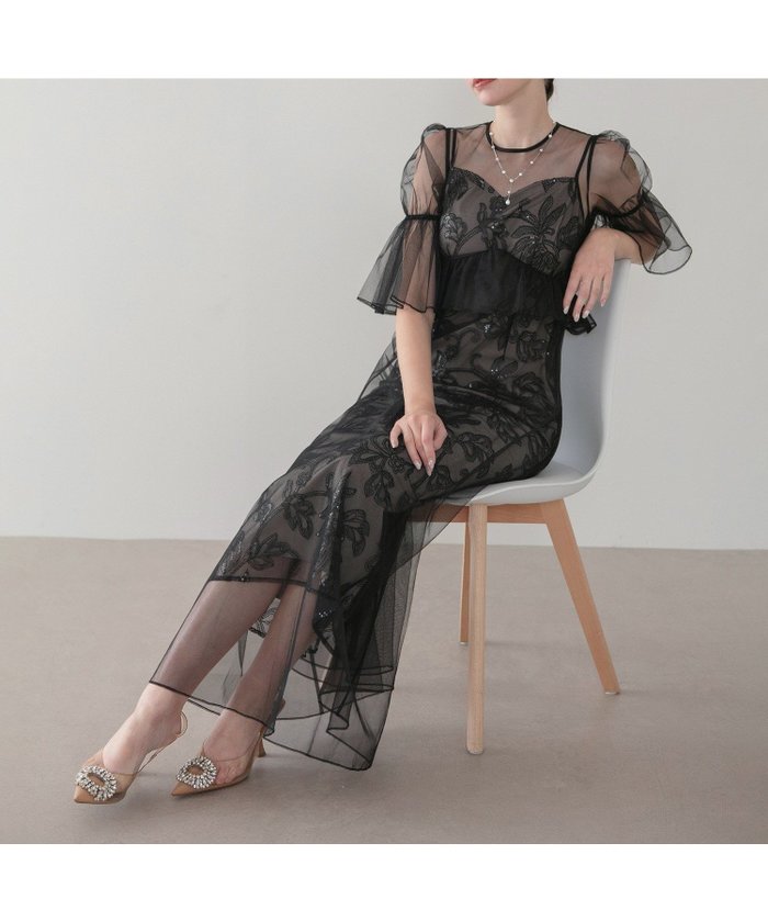 【レジャ/Leja】のフラワースパンコールチュールシアーワンピースキャミワンピースドレス結婚式 インテリア・キッズ・メンズ・レディースファッション・服の通販 founy(ファウニー) https://founy.com/ ファッション Fashion レディースファッション Fashion for Women ワンピース Dresses フォーマル・パーティードレス・結婚式用ドレス Elegant & Casual Dresses キャミソールワンピース Camisole Dresses スパンコール Sequins, Sequin Embellishment フラワー Flower, Floral 結婚式 Wedding |ID: prp329100004977279 ipo3291000000037304690