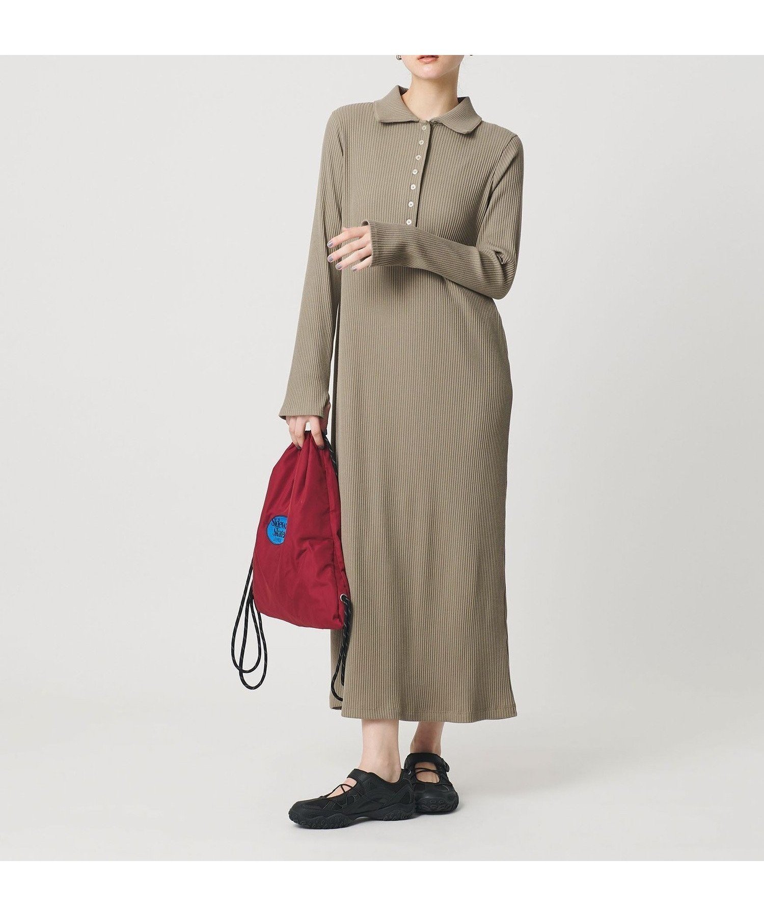 【ビューティ&ユース ユナイテッドアローズ/BEAUTY&YOUTH / UNITED ARROWS】の【WEB限定】ポロカラー リブワンピース インテリア・キッズ・メンズ・レディースファッション・服の通販 founy(ファウニー) 　ファッション　Fashion　レディースファッション　Fashion for Women　ワンピース　Dresses　カットソー　Cut and Sewn Top　キャップ　Cap, Baseball Cap　シューズ　Shoes, Footwear　シンプル　Simple, Minimal　ジャケット　Jacket, Outerwear　スニーカー　Sneakers, Trainers　フェミニン　Feminine, Girly　フラット　Flat, Flat Shoes　フロント　Front, Front Design　羽織　Haori, Light Jacket　ロング　Long, Long-Length　おすすめ　Recommended / Our Picks　エレガント 上品　Elegant　MOCA|ID: prp329100004977283 ipo3291000000037304708