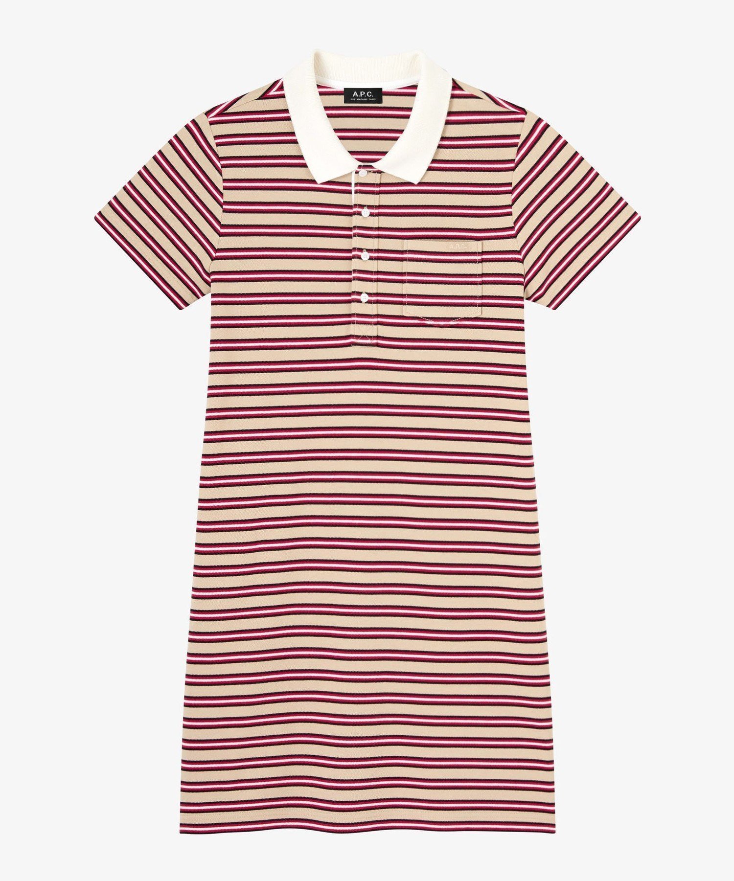 【アーペーセー/A.P.C.】のRaye ポロワンピース インテリア・キッズ・メンズ・レディースファッション・服の通販 founy(ファウニー) 　ファッション　Fashion　レディースファッション　Fashion for Women　ワンピース　Dresses　ストレート　Straight, Straight Cut　ポケット　Pocket, Pocket Detail　ダークベージュ|ID: prp329100004977293 ipo3291000000037304751