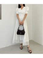 【フレイ アイディー/FRAY I.D】のパフスリーブドットワンピース 大人の最旬トレンドファッション＆コーディネート founy(ファウニー) ファッション Fashion レディースファッション Fashion for Women ワンピース Dresses 春 Spring カットジャガード Cut Jacquard ギャザー Gathered, Ruffled 今季 This Season, Current Season シャーリング Shirring, Ruched スマート Smart, Elegant スリーブ Sleeve, Long Sleeve / Short Sleeve ドット Polka Dot, Dot Pattern フィット Fit, Slim Fit フェミニン Feminine, Girly プリント Print, Printed Pattern ロング Long, Long-Length エレガント 上品 Elegant thumbnail WHT[001]|ID: prp329100004977298 ipo3291000000037304771
