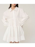 【スナイデル/SNIDEL】のボリュームティアードミニシャツワンピース 大人の最旬トレンドファッション＆コーディネート founy(ファウニー) ファッション Fashion レディースファッション Fashion for Women ワンピース Dresses シャツワンピース / 1枚で着映えコーデ Shirt Dresses ウェーブ Wavy Pattern キャミソール Camisole, Spaghetti Strap Top ギャザー Gathered, Ruffled クール Cool, Chic ストライプ Stripe, Striped Pattern スマート Smart, Elegant フェミニン Feminine, Girly おすすめ Recommended / Our Picks thumbnail WHT[001]|ID: prp329100004977313 ipo3291000000037304825