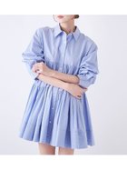【スナイデル/SNIDEL】のボリュームティアードミニシャツワンピース 大人の最旬トレンドファッション＆コーディネート founy(ファウニー) ファッション Fashion レディースファッション Fashion for Women ワンピース Dresses シャツワンピース / 1枚で着映えコーデ Shirt Dresses ウェーブ Wavy Pattern キャミソール Camisole, Spaghetti Strap Top ギャザー Gathered, Ruffled クール Cool, Chic ストライプ Stripe, Striped Pattern スマート Smart, Elegant フェミニン Feminine, Girly おすすめ Recommended / Our Picks thumbnail BLU[086]|ID: prp329100004977313 ipo3291000000037304827