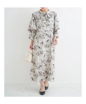 【ジェイ アンド シュプール/Re J&SUPURE】の【WEB限定】花柄ボウタイワンピース 大人の最旬トレンドファッション＆コーディネート founy(ファウニー) ファッション Fashion レディースファッション Fashion for Women ワンピース Dresses サテン Satin, Glossy Fabric ジャケット Jacket, Outerwear デニム Denim, Jeans Material トレンチ Trench, Trench Coat フェミニン Feminine, Girly ポケット Pocket, Pocket Detail |ID:prp329100004977322