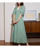 【ミスティ ウーマン/mysty woman】のレトロフラワーVネックワンピース 大人の最旬トレンドファッション＆コーディネート founy(ファウニー) ファッション Fashion レディースファッション Fashion for Women ワンピース Dresses おすすめ Recommended / Our Picks インナー Innerwear キャミソール Camisole, Spaghetti Strap Top ギャザー Gathered, Ruffled ストライプ Stripe, Striped Pattern トレンド Trend, Trending Now バランス Balance, Style Balance フェミニン Feminine, Girly レース Lace, Lace Fabric ヴィンテージ Vintage Style 定番 Standard, Basic Item thumbnail グリーン|ID: prp329100004977323 ipo3291000000037304860