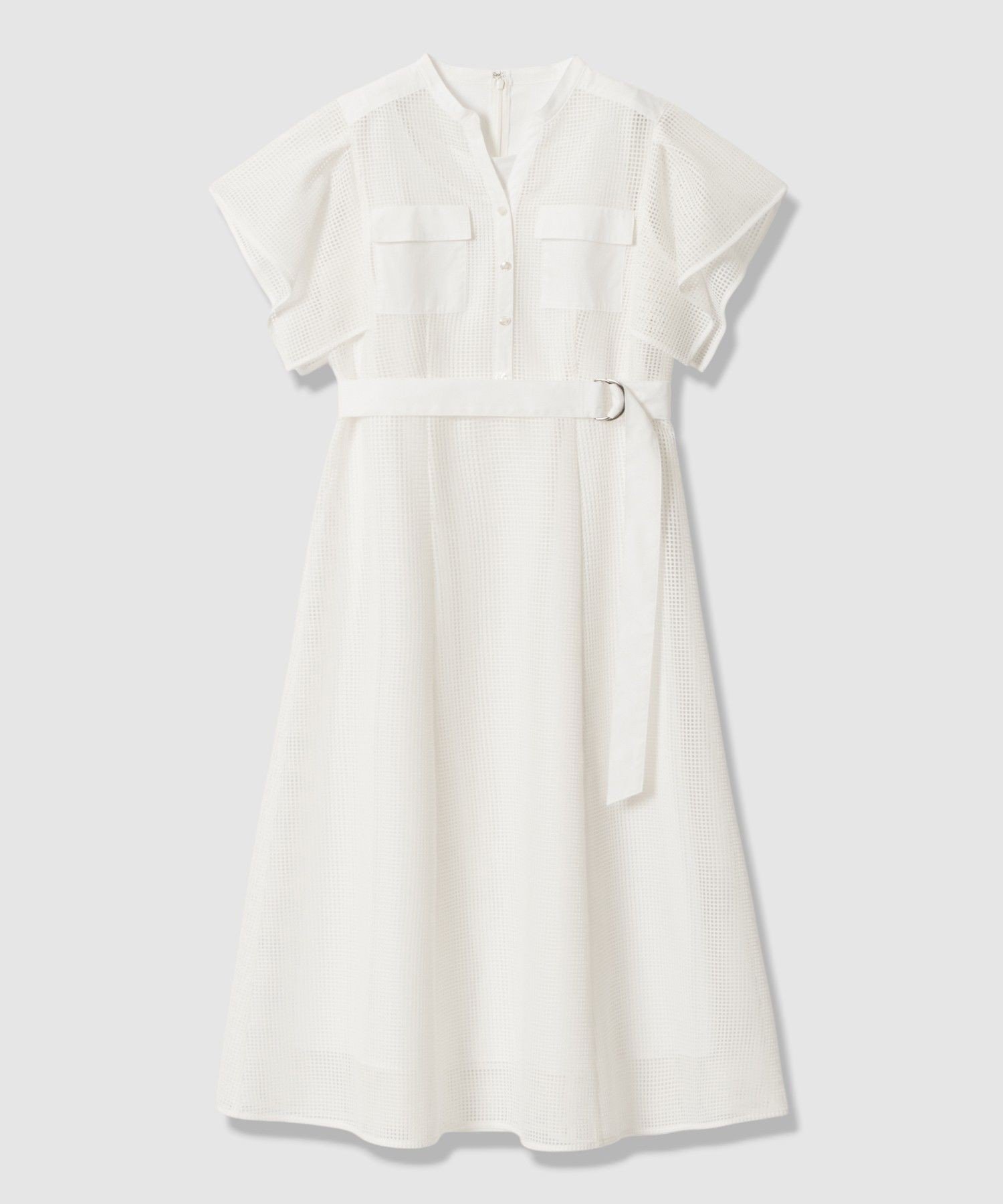 【アナイ/ANAYI】のメッシュラッセルフレア袖 ワンピース インテリア・キッズ・メンズ・レディースファッション・服の通販 founy(ファウニー) 　ファッション　Fashion　レディースファッション　Fashion for Women　ワンピース　Dresses　キャミソール　Camisole, Spaghetti Strap Top　コンビ　Combo, Combination Style　シアー　Sheer, See-Through　スマート　Smart, Elegant　タンク　Tank Top, Sleeveless Top　フレア　Flare, Flared　ペチコート　Petticoat, Underskirt　ポケット　Pocket, Pocket Detail　メッシュ　Mesh, Net Fabric　ラッセル　Raschel, Raschel Lace　レース　Lace, Lace Fabric　S/S・春夏　SS, Spring/Summer, Warm Season　再入荷　Restock / Back in Stock　夏　Summer　white|ID: prp329100004977328 ipo3291000000037304876