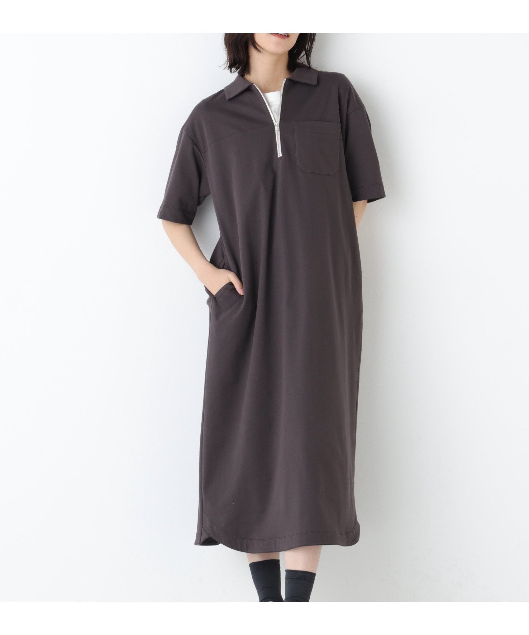【ヒューマンウーマン/HUMAN WOMAN】のハーフジップカットソーワンピース 大人の最旬トレンドファッション＆コーディネート founy(ファウニー) 　ファッション　Fashion　レディースファッション　Fashion for Women　ワンピース　Dresses　おすすめ　Recommended / Our Picks　スタンダード　Standard, Basic　スニーカー　Sneakers, Trainers　ブルゾン　Blouson, Bomber Jacket　羽織　Haori, Light Jacket　 other-1|ID: prp329100004977329 ipo3291000000037304878