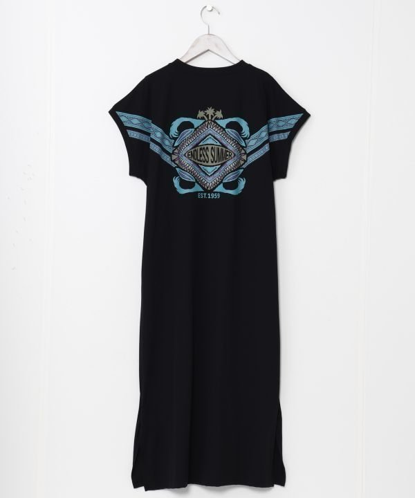 【アミナコレクション/Amina Collection】の【カヒコ】【UVカット加工】カイケアTシャツワンピース インテリア・キッズ・メンズ・レディースファッション・服の通販 founy(ファウニー) 　ファッション　Fashion　レディースファッション　Fashion for Women　ワンピース　Dresses　シャツワンピース / 1枚で着映えコーデ　Shirt Dresses　ノースリーブ　Sleeveless, No-Sleeve　プリント　Print, Printed Pattern　リゾート　Resort, Vacation Style　夏　Summer　ブラック|ID: prp329100004977334 ipo3291000000037304901