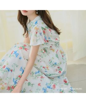 【ミッシュマッシュ/MISCH MASCH】のオリジナルプリント ボタニカルフラワーワンピース 大人の最旬トレンドファッション＆コーディネート founy(ファウニー) ファッション Fashion レディースファッション Fashion for Women ワンピース Dresses シャーリング Shirring, Ruched プリント Print, Printed Pattern リボン Ribbon, Bow エレガント 上品 Elegant |ID:prp329100004977337