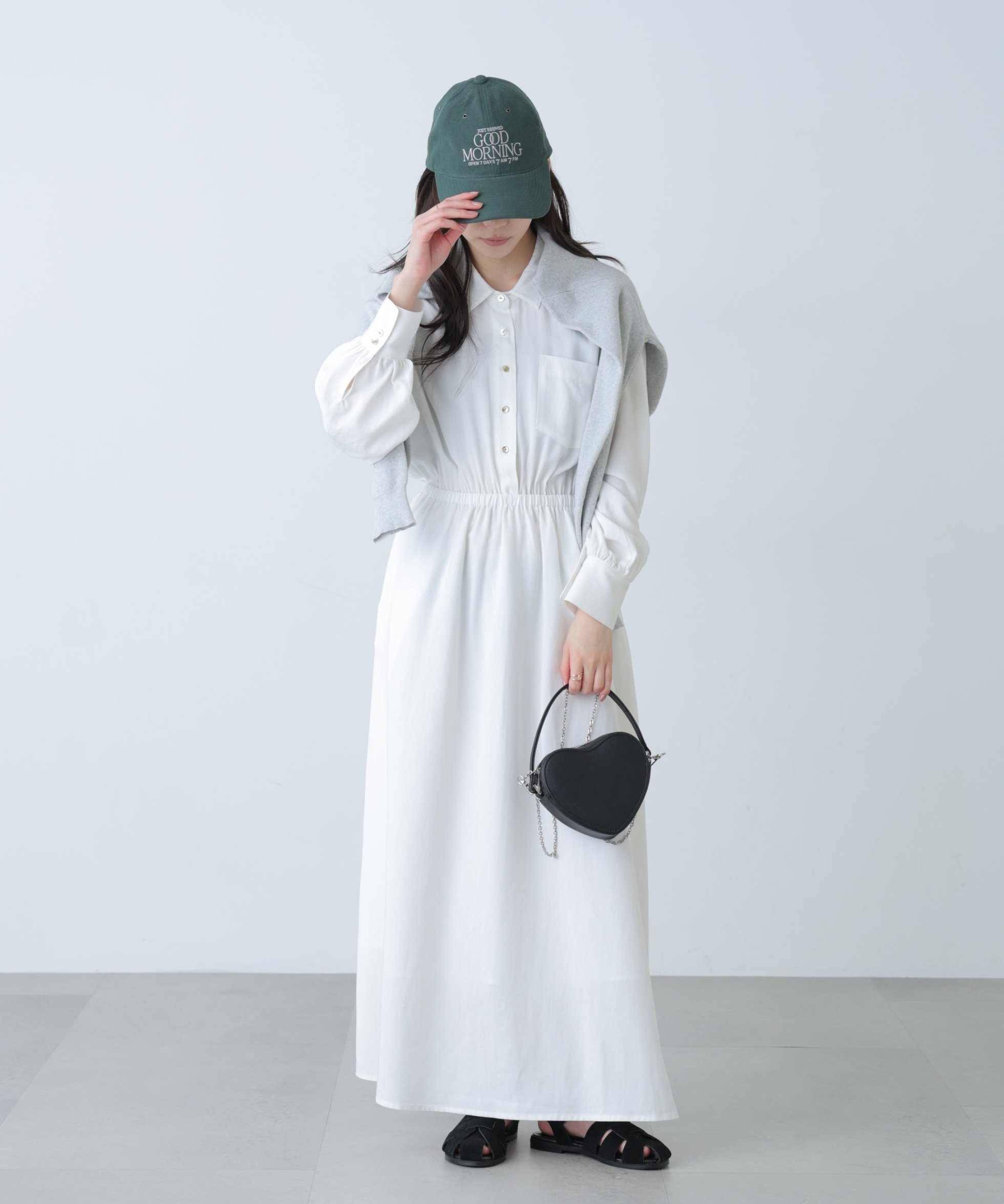 【フリーズマート/FREE'S MART】のロングシャツワンピース インテリア・キッズ・メンズ・レディースファッション・服の通販 founy(ファウニー) 　ファッション　Fashion　レディースファッション　Fashion for Women　ワンピース　Dresses　シャツワンピース / 1枚で着映えコーデ　Shirt Dresses　ストライプ　Stripe, Striped Pattern　ツイル　Twist, Twisted Detail　フレア　Flare, Flared　ブラウジング　Blouson Silhouette, Cinched Waist　ポケット　Pocket, Pocket Detail　無地　Plain, Solid Color　オフ|ID: prp329100004977342 ipo3291000000037304927