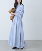【フリーズマート/FREE'S MART】のロングシャツワンピース 大人の最旬トレンドファッション＆コーディネート founy(ファウニー) ファッション Fashion レディースファッション Fashion for Women ワンピース Dresses シャツワンピース / 1枚で着映えコーデ Shirt Dresses ストライプ Stripe, Striped Pattern ツイル Twist, Twisted Detail フレア Flare, Flared ブラウジング Blouson Silhouette, Cinched Waist ポケット Pocket, Pocket Detail 無地 Plain, Solid Color thumbnail サックス|ID: prp329100004977342 ipo3291000000037304929