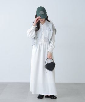 【フリーズマート/FREE'S MART】のロングシャツワンピース 大人の最旬トレンドファッション＆コーディネート founy(ファウニー) ファッション Fashion レディースファッション Fashion for Women ワンピース Dresses シャツワンピース / 1枚で着映えコーデ Shirt Dresses ストライプ Stripe, Striped Pattern ツイル Twist, Twisted Detail フレア Flare, Flared ブラウジング Blouson Silhouette, Cinched Waist ポケット Pocket, Pocket Detail 無地 Plain, Solid Color |ID:prp329100004977342