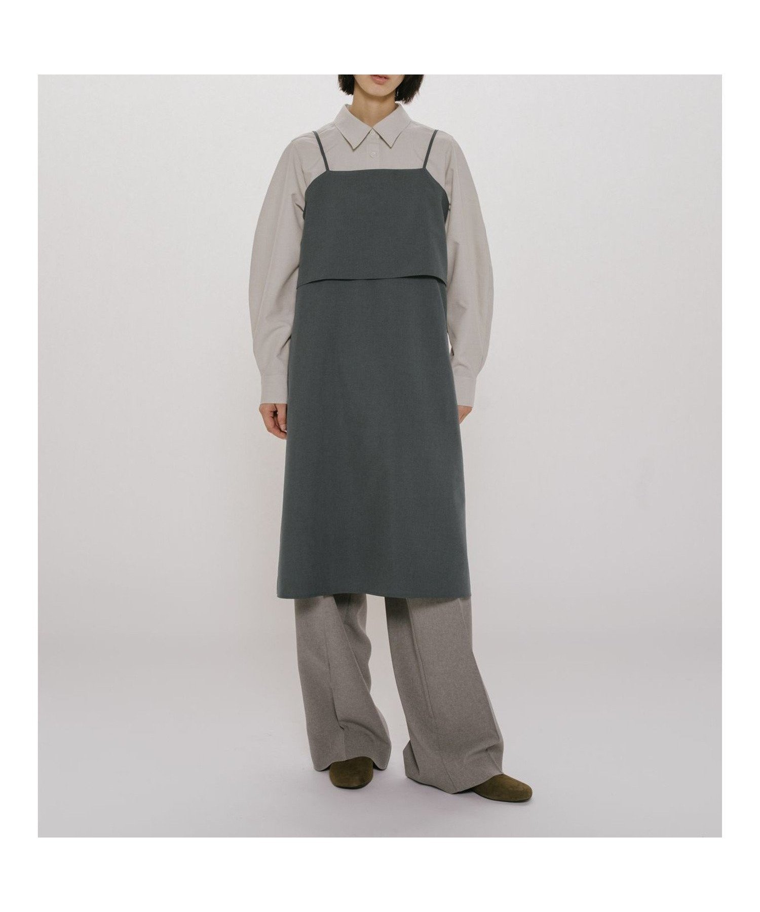 【マーコート/MARcourt】のMIDIUMISOLID for Ladies レイヤードキャミソールワンピース インテリア・キッズ・メンズ・レディースファッション・服の通販 founy(ファウニー) 　ファッション　Fashion　レディースファッション　Fashion for Women　ワンピース　Dresses　シンプル　Simple, Minimal　ポケット　Pocket, Pocket Detail　夏　Summer　定番　Standard, Basic Item　春　Spring　S/S・春夏　SS, Spring/Summer, Warm Season　無地　Plain, Solid Color　チャコールグレー|ID: prp329100004977363 ipo3291000000037304992