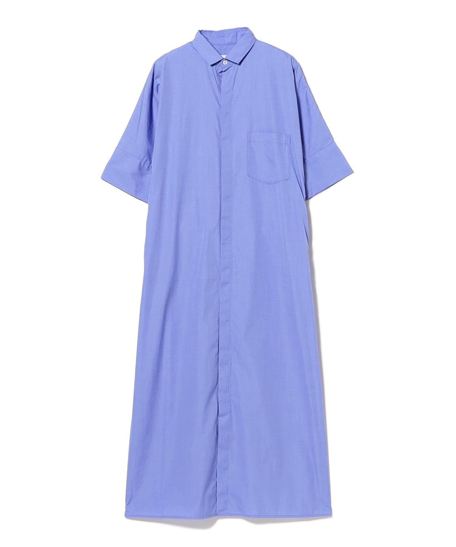 【デミルクス ビームス/Demi-Luxe BEAMS】のTICCA / テント ハーフスリーブ シャツ ワンピース インテリア・キッズ・メンズ・レディースファッション・服の通販 founy(ファウニー) 　ファッション　Fashion　レディースファッション　Fashion for Women　ワンピース　Dresses　シャツワンピース / 1枚で着映えコーデ　Shirt Dresses　エレガント 上品　Elegant　春　Spring　カフス　Cuff Design　スリーブ　Sleeve, Long Sleeve / Short Sleeve　なめらか　Smooth, Silky Texture　ハーフ　Half, Half-Length　バランス　Balance, Style Balance　パターン　Pattern, Design Print　フロント　Front, Front Design　ベーシック　Basic, Essential　ロング　Long, Long-Length　ワーク　Workwear, Utility Style　S/S・春夏　SS, Spring/Summer, Warm Season　おすすめ　Recommended / Our Picks　夏　Summer　BLUE|ID: prp329100004977371 ipo3291000000037305027