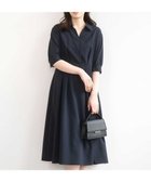 【オフオン/ofuon】の六分袖スキッパーワンピース/UVカット/洗濯機で洗える/WEB限定サイズあり ネイビー|ID: prp329100004977405 ipo3291000000037305133