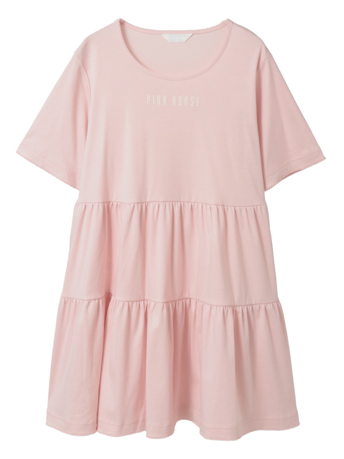 【ピンクハウス/PINK HOUSE】のロゴプリントチュニックカットソー インテリア・キッズ・メンズ・レディースファッション・服の通販 founy(ファウニー) 　ファッション　Fashion　レディースファッション　Fashion for Women　トップス・カットソー　Cut & Sew Tops　カットソー・ベーシックTシャツ　Cut-and-Sewn Tops / Stretch Tees & Basics　シルケット　Silket, Silky Cotton　フロント　Front, Front Design　プリント　Print, Printed Pattern　ワンポイント　One Point, Statement Accent　ピンク|ID: prp329100004977408 ipo3291000000037305151