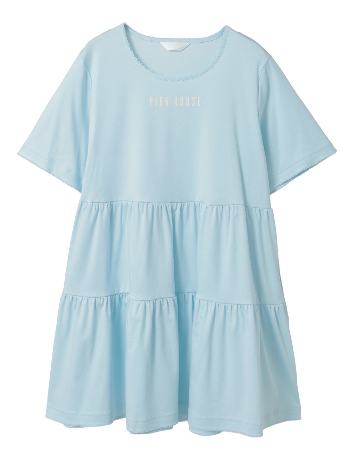 【ピンクハウス/PINK HOUSE】のロゴプリントチュニックカットソー インテリア・キッズ・メンズ・レディースファッション・服の通販 founy(ファウニー) 　ファッション　Fashion　レディースファッション　Fashion for Women　トップス・カットソー　Cut & Sew Tops　カットソー・ベーシックTシャツ　Cut-and-Sewn Tops / Stretch Tees & Basics　シルケット　Silket, Silky Cotton　フロント　Front, Front Design　プリント　Print, Printed Pattern　ワンポイント　One Point, Statement Accent　ソライロ|ID: prp329100004977408 ipo3291000000037305152