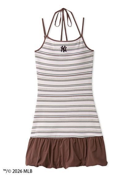 【スナイデル/SNIDEL】の【MLB】ヘムバルーンカットキャミワンピース インテリア・キッズ・メンズ・レディースファッション・服の通販 founy(ファウニー) 　ファッション　Fashion　レディースファッション　Fashion for Women　ワンピース　Dresses　キャミソールワンピース　Camisole Dresses　ウェーブ　Wavy Pattern　カットソー　Cut and Sewn Top　キャミソール　Camisole, Spaghetti Strap Top　コレクション　Collection, Seasonal Line　スペシャル　Special, Limited Edition　スポーティ　Sporty, Casual Athletic　スマート　Smart, Elegant　ソックス　Socks, Hosiery　タフタ　Taffeta, Structured Fabric　デコルテ　Décolleté, Neckline　トレンド　Trend, Trending Now　ドッキング　Docking, Mixed Material　ニューヨーク　New York, NYC Style　ボーダー　Border, Stripe　おすすめ　Recommended / Our Picks　BORDER[933]|ID: prp329100004977415 ipo3291000000037305183