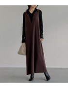 【リエディ/Re:EDIT】のミラノリブ変形キーネックIラインニットワンピース 大人の最旬トレンドファッション＆コーディネート founy(ファウニー) ファッション Fashion レディースファッション Fashion for Women ワンピース Dresses ニットワンピース Knit Dresses インナー Innerwear コンパクト Compact, Small Size シンプル Simple, Minimal バランス Balance, Style Balance フロント Front, Front Design ミラノリブ Milano Rib, Milano Stitch ロング Long, Long-Length thumbnail ブラウンレッド|ID: prp329100004977433 ipo3291000000037305250