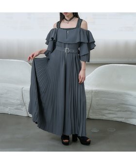 【ハレ/HARE】のオフショルZIPプリーツワンピース 大人の最旬トレンドファッション＆コーディネート founy(ファウニー) ファッション Fashion レディースファッション Fashion for Women ワンピース Dresses アクセサリー Fashion Accessories インナー Innerwear ウェーブ Wavy Pattern サンダル Sandals, Summer Shoes シアー Sheer, See-Through シルバー Silver, Metallic Silver ストレート Straight, Straight Cut バランス Balance, Style Balance フェミニン Feminine, Girly フリル Frill, Ruffle プリーツ Pleats, Pleated レース Lace, Lace Fabric |ID:prp329100004977440