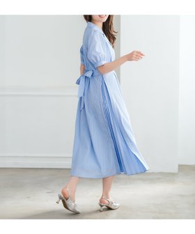 【ミッシュマッシュ/MISCH MASCH】のサイドプリーツテーラーワンピース MM627406 大人の最旬トレンドファッション＆コーディネート founy(ファウニー) ファッション Fashion レディースファッション Fashion for Women ワンピース Dresses おすすめ Recommended / Our Picks カーディガン Cardigan, Knitwear プリーツ Pleats, Pleated リボン Ribbon, Bow ワンポイント One Point, Statement Accent エレガント 上品 Elegant |ID:prp329100004977446