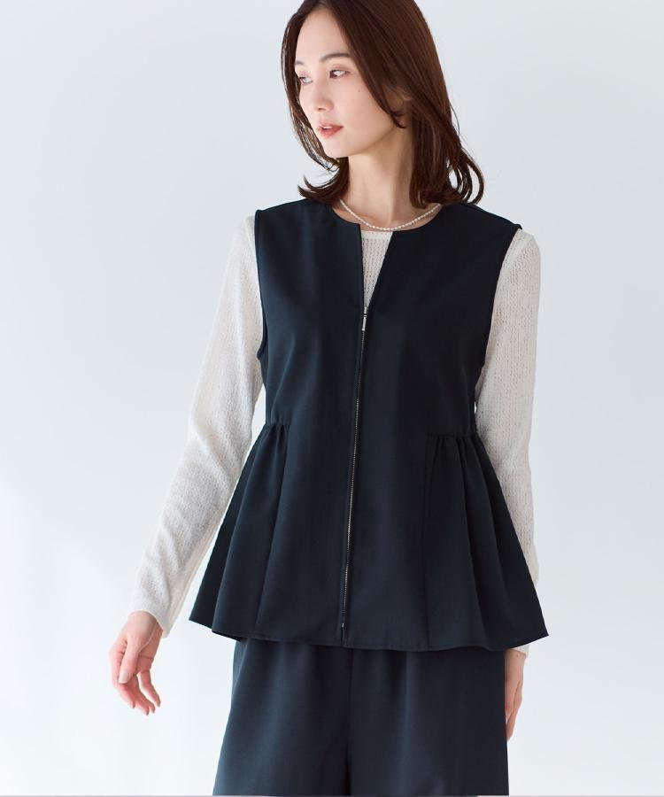 【リフレクト/Reflect】の【単品使い◎】ペプラムベスト+リラクシーパンツセット インテリア・キッズ・メンズ・レディースファッション・服の通販 founy(ファウニー) 　ファッション　Fashion　レディースファッション　Fashion for Women　アウター　Coat / Outerwear Collection　おすすめ　Recommended / Our Picks　インナー　Innerwear　クール　Cool, Chic　ショート　Short, Short Length　スマート　Smart, Elegant　セットアップ　Set-Up, Coordinated Outfit　ベスト　Vest, Waistcoat　ペプラム　Peplum, Flared Hem　ポケット　Pocket, Pocket Detail　ビジネス 仕事 通勤　Business / Work / Commuting　ネイビー|ID: prp329100004977454 ipo3291000000037305321
