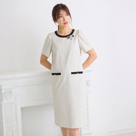 【ローズティアラ/Rose Tiara】の【接触冷感/イージーケア】リネンライクバックリボンワンピース 大人の最旬トレンドファッション＆コーディネート founy(ファウニー) ファッション Fashion レディースファッション Fashion for Women ワンピース Dresses クラシカル Classical, Vintage-Inspired シンプル Simple, Minimal トリミング Trimming, Decorative Edge フェミニン Feminine, Girly ポケット Pocket, Pocket Detail メランジ Melange, Mixed Yarn リボン Ribbon, Bow エレガント 上品 Elegant 夏 Summer |ID:prp329100004977461