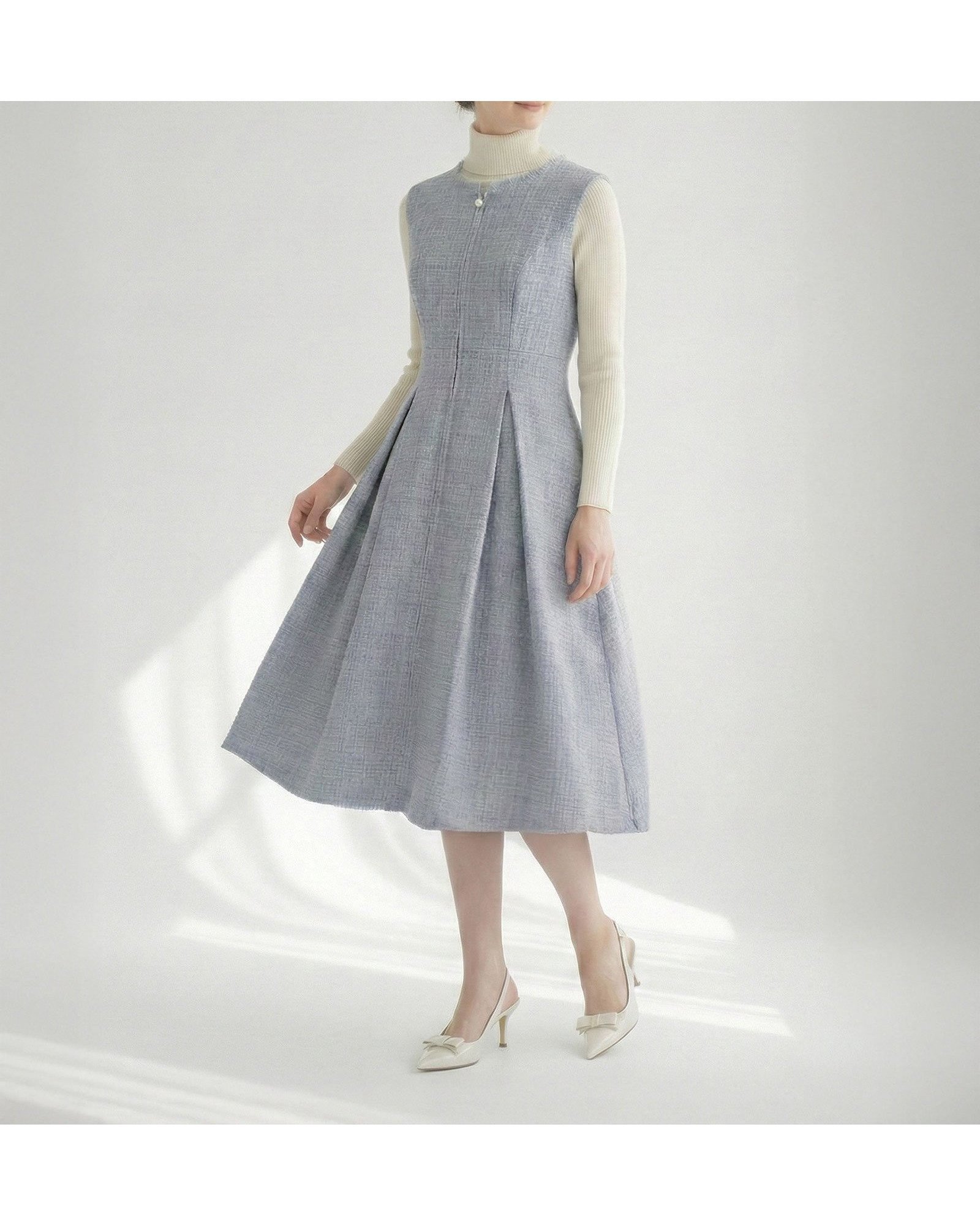 【レジーナリスレ/Regina Risurre】の【ツイード ワンピース セレナ】 インテリア・キッズ・メンズ・レディースファッション・服の通販 founy(ファウニー) 　ファッション　Fashion　レディースファッション　Fashion for Women　ワンピース　Dresses　イエロー　Yellow　クラシック　Classic, Timeless Style　セレモニー　Ceremony　ツイード　Twill, Twill Weave　パール　Pearl, Pearl Accent　フロント　Front, Front Design　エレガント 上品　Elegant　ミストブルー|ID: prp329100004977474 ipo3291000000037305386