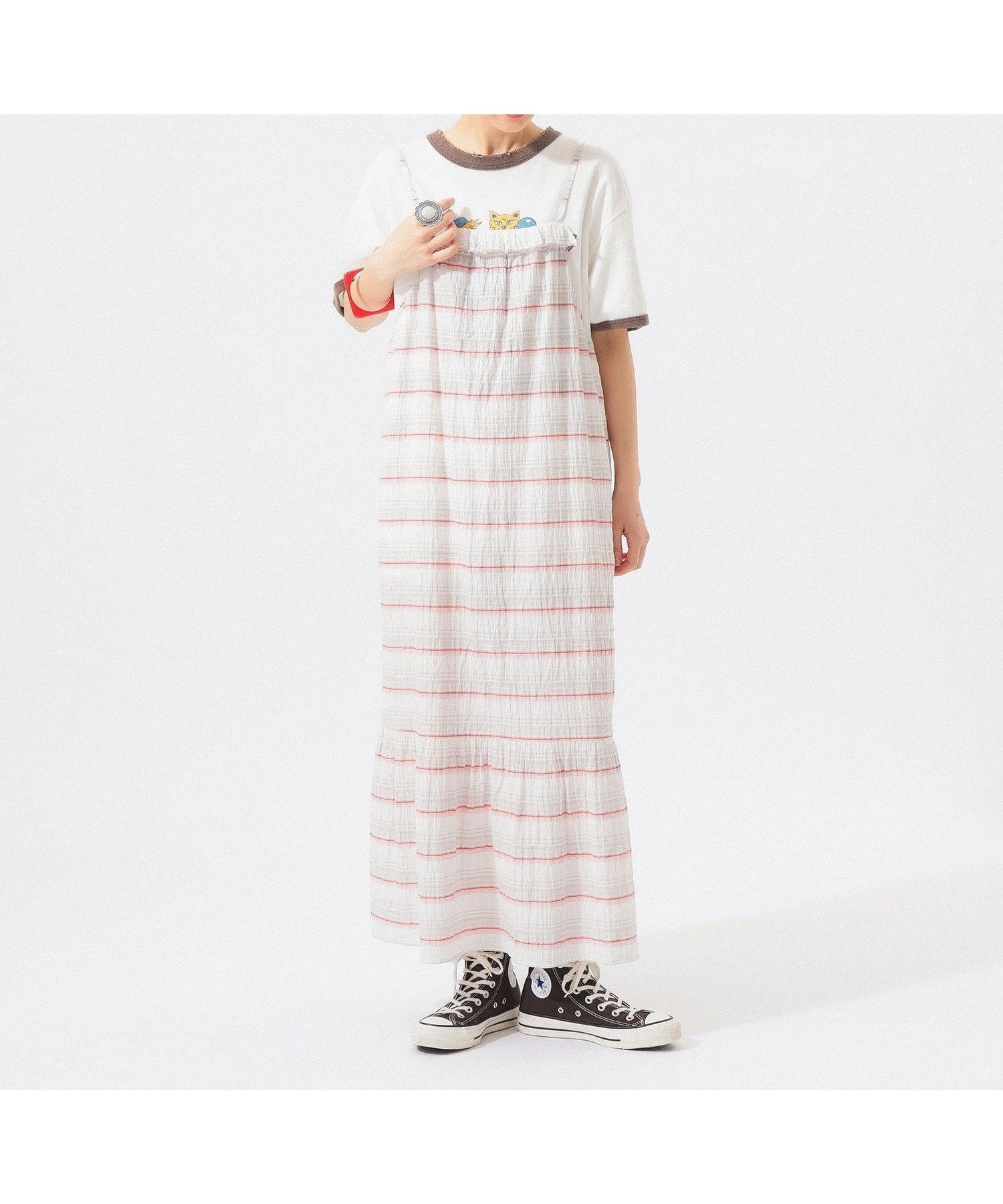 【ビームス ウイメン/BEAMS】のシャーリング ボーダー ワンピース 清涼感 旅行 レジャー 26SS インテリア・キッズ・メンズ・レディースファッション・服の通販 founy(ファウニー) 　ファッション　Fashion　レディースファッション　Fashion for Women　ワンピース　Dresses　インナー　Innerwear　キャミ　Camisole, Cami Top　シャーリング　Shirring, Ruched　ストレッチ　Stretch, Stretchy Fabric　タンク　Tank Top, Sleeveless Top　ノースリーブ　Sleeveless, No-Sleeve　バランス　Balance, Style Balance　フリル　Frill, Ruffle　フロント　Front, Front Design　プリント　Print, Printed Pattern　ボレロ　Bolero, Short Cardigan　ボーダー　Border, Stripe　おすすめ　Recommended / Our Picks　夏　Summer　旅行　Travel　2026年　2026　2026春夏・S/S　Spring/Summer 2026 SS26　OFF_WHT|ID: prp329100004977484 ipo3291000000037305420