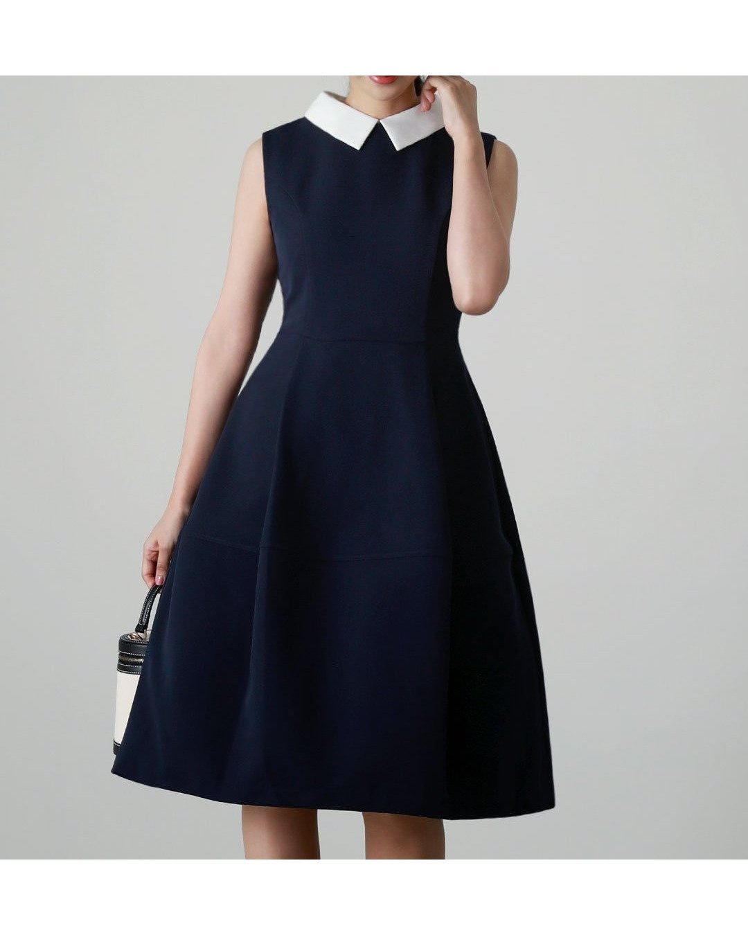 【レジーナリスレ/Regina Risurre】の【キレイ ワンピ セーラ】 インテリア・キッズ・メンズ・レディースファッション・服の通販 founy(ファウニー) 　ファッション　Fashion　レディースファッション　Fashion for Women　ワンピース　Dresses　カーディガン　Cardigan, Knitwear　ジャケット　Jacket, Outerwear　ノースリーブ　Sleeveless, No-Sleeve　フィット　Fit, Slim Fit　フォーマル　Formal, Dressy　フレア　Flare, Flared　神戸 ネイビー|ID: prp329100004977508 ipo3291000000037305513