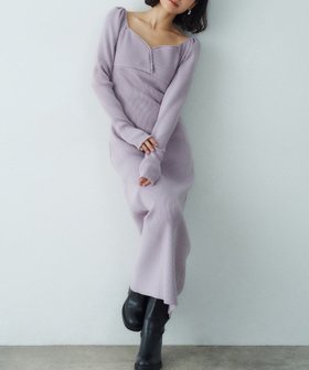 【その他のブランド/Other】のfemi rib knit dress 大人の最旬トレンドファッション＆コーディネート founy(ファウニー) ファッション Fashion レディースファッション Fashion for Women トップス・カットソー Cut & Sew Tops ニット Knit Tops & Sweaters ワンピース Dresses フォーマル・パーティードレス・結婚式用ドレス Elegant & Casual Dresses おすすめ Recommended / Our Picks カッティング Cutting Detail ギャザー Gathered, Ruffled スカラップ Scallop, Scalloped Edge スニーカー Sneakers, Trainers デコルテ Décolleté, Neckline デニム Denim, Jeans Material フィット Fit, Slim Fit リボン Ribbon, Bow 冬 Winter / This Winter |ID:prp329100004977512