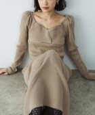 【その他のブランド/Other】のfemi rib knit dress 大人の最旬トレンドファッション＆コーディネート founy(ファウニー) ファッション Fashion レディースファッション Fashion for Women トップス・カットソー Cut & Sew Tops ニット Knit Tops & Sweaters ワンピース Dresses フォーマル・パーティードレス・結婚式用ドレス Elegant & Casual Dresses おすすめ Recommended / Our Picks カッティング Cutting Detail ギャザー Gathered, Ruffled スカラップ Scallop, Scalloped Edge スニーカー Sneakers, Trainers デコルテ Décolleté, Neckline デニム Denim, Jeans Material フィット Fit, Slim Fit リボン Ribbon, Bow 冬 Winter / This Winter thumbnail ベージュ|ID: prp329100004977512 ipo3291000000037305526