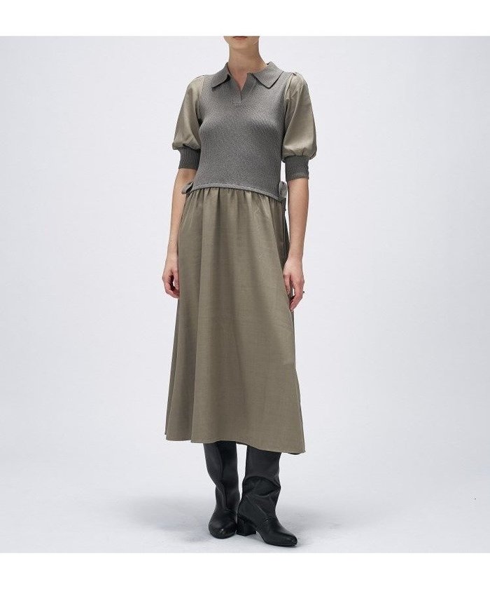 【クロエンス/cloenc】の【マシンウォッシュ】ドッキングニットワンピース インテリア・キッズ・メンズ・レディースファッション・服の通販 founy(ファウニー) https://founy.com/ ファッション Fashion レディースファッション Fashion for Women ワンピース Dresses ニットワンピース Knit Dresses おすすめ Recommended / Our Picks スマート Smart, Elegant ドッキング Docking, Mixed Material リボン Ribbon, Bow 再入荷 Restock / Back in Stock 秋 Autumn |ID: prp329100004977529 ipo3291000000037305580