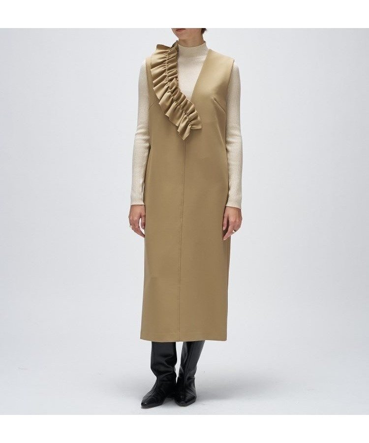【クロエンス/cloenc】の【マシンウォッシュ】2wayフリルジャンパースカート インテリア・キッズ・メンズ・レディースファッション・服の通販 founy(ファウニー) 　ファッション　Fashion　レディースファッション　Fashion for Women　スカート　Skirts　インナー　Innerwear　シンプル　Simple, Minimal　スマート　Smart, Elegant　フリル　Frill, Ruffle　再入荷　Restock / Back in Stock　おすすめ　Recommended / Our Picks　ベージュ|ID: prp329100004977547 ipo3291000000037305657