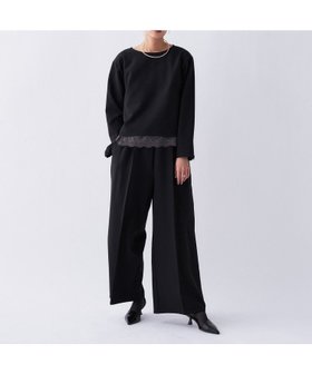 【クロエンス/cloenc】の【迷わず決まる/2点セット/セレモニー】ブラウス ワイドパンツセット 大人の最旬トレンドファッション＆コーディネート founy(ファウニー) ファッション Fashion レディースファッション Fashion for Women パンツ Pants & Trousers ウォッシャブル Machine Washable クロップド Cropped, Short Length ストレート Straight, Straight Cut スマート Smart, Elegant セットアップ Set-Up, Coordinated Outfit デニム Denim, Jeans Material バランス Balance, Style Balance フォルム Silhouette, Form ブローチ Brooch, Pin Brooch ワイド Wide, Wide Fit 再入荷 Restock / Back in Stock おすすめ Recommended / Our Picks セレモニー Ceremony |ID:prp329100004977549