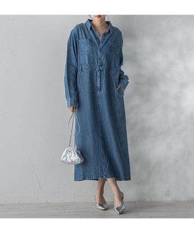【ドロワット ロートレアモン/Droite Lautreamont】のテンセルデニムワンピース 大人の最旬トレンドファッション＆コーディネート founy(ファウニー) ファッション Fashion レディースファッション Fashion for Women ワンピース Dresses 春 Spring スリット Slit, Slit Detail デニム Denim, Jeans Material トレンド Trend, Trending Now 長袖 Long Sleeve, Full Sleeve フェミニン Feminine, Girly フロント Front, Front Design ポケット Pocket, Pocket Detail ループ Loop, Loop Knit S/S・春夏 SS, Spring/Summer, Warm Season 夏 Summer 2026年 2026 2026春夏・S/S Spring/Summer 2026 SS26 |ID:prp329100004977555