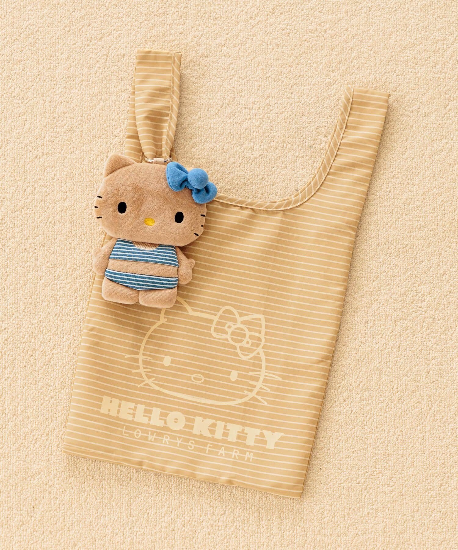 【ローリーズファーム/LOWRYS FARM】の【サンリオキャラクターズ】ポーチ付きエコBAG インテリア・キッズ・メンズ・レディースファッション・服の通販 founy(ファウニー) 　ファッション　Fashion　レディースファッション　Fashion for Women　バッグ　Bags　ポーチ&ミニバッグ　Pouches & Mini Bags　キャラクター　Character, Licensed Characters　キーホルダー　Keychain, Key Holder　プリント　Print, Printed Pattern　ボーダー　Border, Stripe　ポーチ　Pouch, Small Case　夏　Summer　ハローキティ×日焼け|ID: prp329100004977563 ipo3291000000037305715