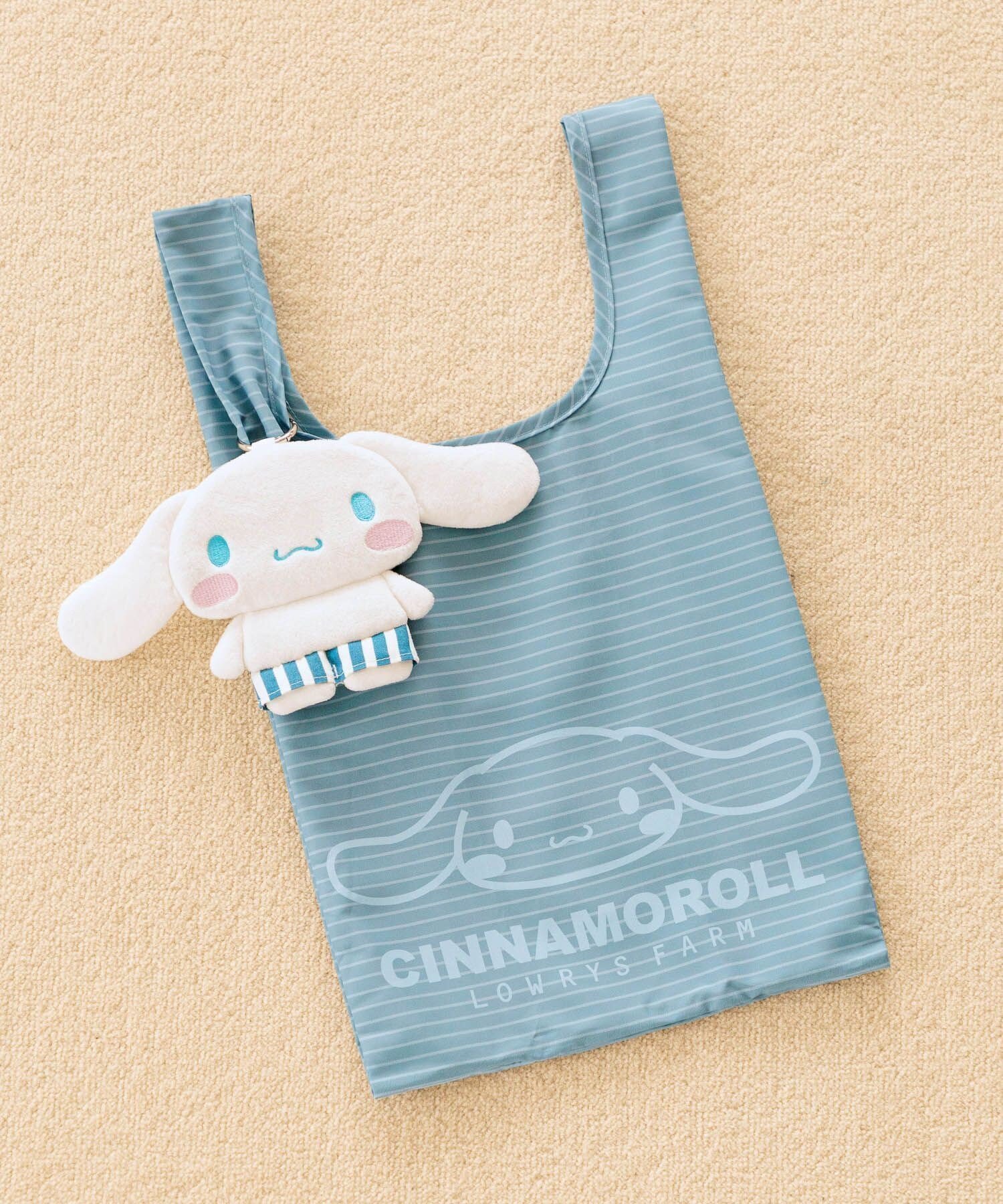 【ローリーズファーム/LOWRYS FARM】の【サンリオキャラクターズ】ポーチ付きエコBAG インテリア・キッズ・メンズ・レディースファッション・服の通販 founy(ファウニー) 　ファッション　Fashion　レディースファッション　Fashion for Women　バッグ　Bags　ポーチ&ミニバッグ　Pouches & Mini Bags　キャラクター　Character, Licensed Characters　キーホルダー　Keychain, Key Holder　プリント　Print, Printed Pattern　ボーダー　Border, Stripe　ポーチ　Pouch, Small Case　夏　Summer　シナモロール|ID: prp329100004977563 ipo3291000000037305717