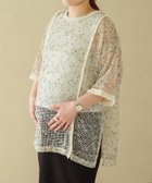 【レプシィム ローリーズファーム/LEPSIM LOWRYS FARM】の【産前・産後対応】マタニティ/メッシュフリンジ5分袖プルオーバー ナチュラル08|ID: prp329100004977612 ipo3291000000037305967