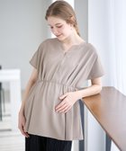【クロスマルシェ/cross marche / KIDS】のウエストタック ペプラムブラウス(マタニティ 授乳服)授乳口付き 授乳楽々 妊婦服 産前・産後対応 ベージュ|ID: prp329100004977616 ipo3291000000037305988