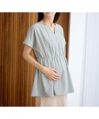 【クロスマルシェ/cross marche / KIDS】のウエストタック ペプラムブラウス(マタニティ 授乳服)授乳口付き 授乳楽々 妊婦服 産前・産後対応 ライトグリーン|ID: prp329100004977616 ipo3291000000037305989