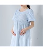【クロスマルシェ/cross marche / KIDS】のバルーンスリーブ ゆったりフレアワンピース/マタニティワンピース(マタニティ/授乳服)授乳口付き 授乳楽々 妊婦服 産前・産後対応 サックス|ID: prp329100004977694 ipo3291000000037306325