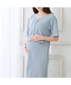【クロスマルシェ/cross marche / KIDS】の半袖カーディガンドッキング ワッフルワンピース(マタニティ/授乳服)授乳口付き 授乳楽々 妊婦服 産前・産後対応 サックス|ID: prp329100004977700 ipo3291000000037306356