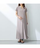 【クロスマルシェ/cross marche / KIDS】のランダムテレコ フレンチスリーブワンピース(マタニティ/授乳服)授乳口付き 授乳楽々 妊婦服 産前・産後対応 ベージュ|ID: prp329100004977701 ipo3291000000037306359