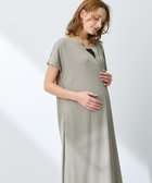 【クロスマルシェ/cross marche / KIDS】のランダムテレコ フレンチスリーブワンピース(マタニティ/授乳服)授乳口付き 授乳楽々 妊婦服 産前・産後対応 ライトグリーン|ID: prp329100004977701 ipo3291000000037306360