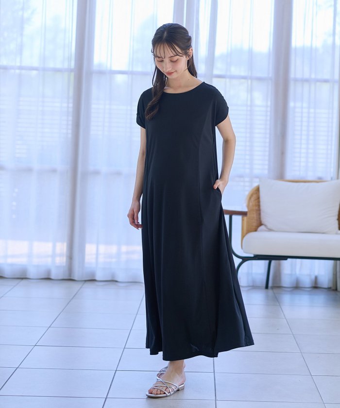 【クロスマルシェ/cross marche / KIDS】の【接触冷感】スムースAラインワンピース(マタニティ/授乳服)授乳口付き 授乳楽々 妊婦服 産前・産後対応 インテリア・キッズ・メンズ・レディースファッション・服の通販 founy(ファウニー) https://founy.com/ ファッション Fashion キッズファッション Fashion for Kids ワンピース Dresses カッティング Cutting Detail シンプル Simple, Minimal ポケット Pocket, Pocket Detail |ID: prp329100004977702 ipo3291000000037306361