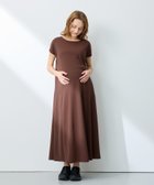 【クロスマルシェ/cross marche / KIDS】の【接触冷感】スムースAラインワンピース(マタニティ/授乳服)授乳口付き 授乳楽々 妊婦服 産前・産後対応 ブラウン|ID: prp329100004977702 ipo3291000000037306363