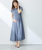 【クロスマルシェ/cross marche / KIDS】の【接触冷感】スムースAラインワンピース(マタニティ/授乳服)授乳口付き 授乳楽々 妊婦服 産前・産後対応 ブルー|ID: prp329100004977702 ipo3291000000037306364