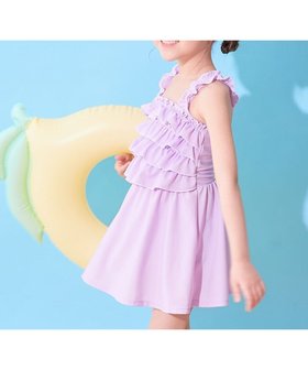 【デビロック/devirock / KIDS】のティアードフリル UVカット ワンピース風セパレート水着 子供服 キッズ 女の子 26SS 大人の最旬トレンドファッション＆コーディネート founy(ファウニー) ファッション Fashion キッズファッション Fashion for Kids ガーリー Girly, Feminine Style ストレッチ Stretch, Stretchy Fabric セパレート Separate, Two-Piece フィット Fit, Slim Fit フリル Frill, Ruffle プリント Print, Printed Pattern 水着 Swimsuit, Swimwear ラップ Wrap, Wrap Design 2026年 2026 2026春夏・S/S Spring/Summer 2026 SS26 |ID:prp329100004977782